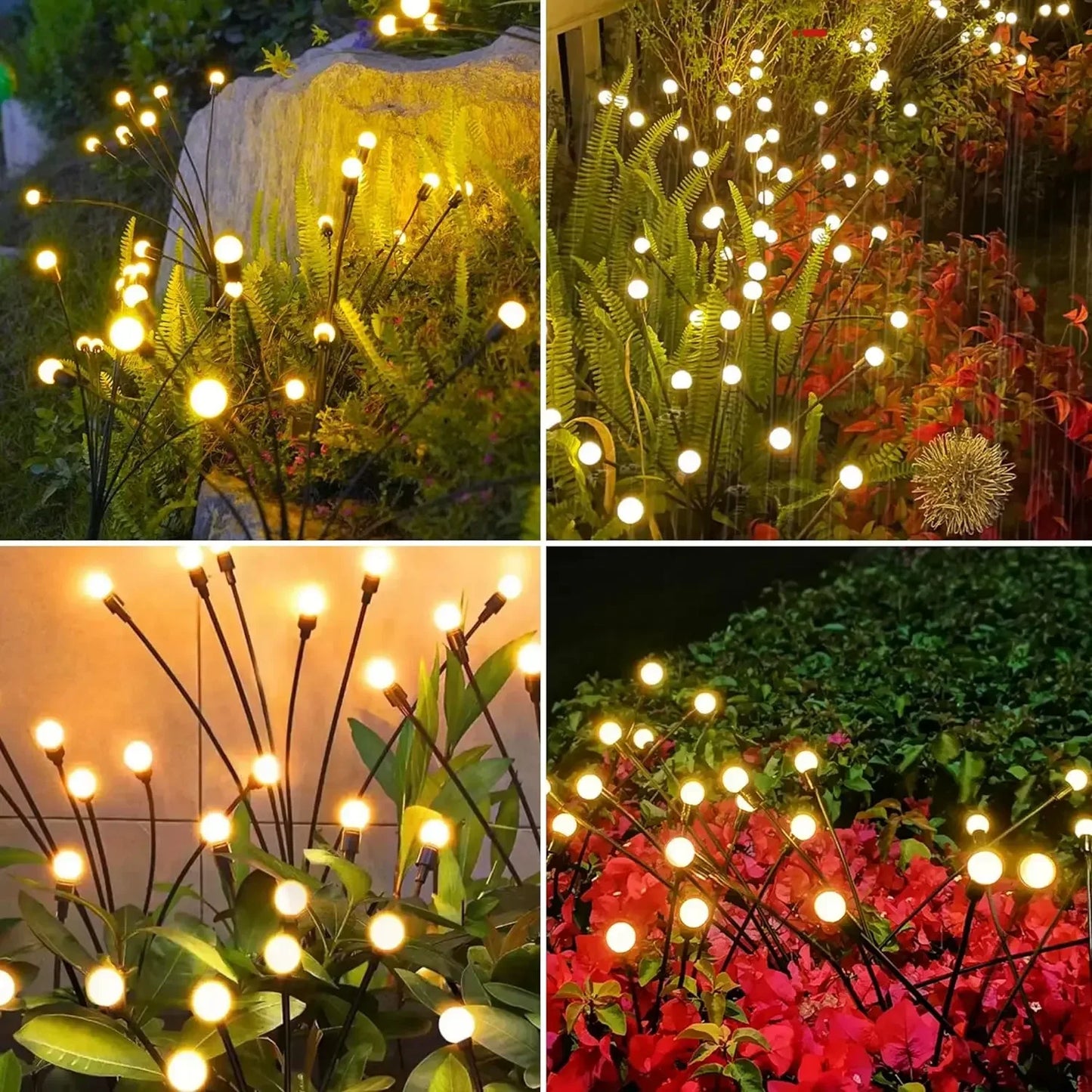 Garden Lights-New Upgraded Solar Powered Firefly Lights Outdoor Waterproof Vibran Garden Lights for Decorationi - Urbizia