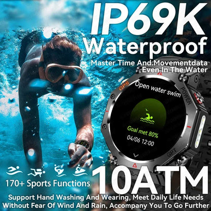 T-Rex 3 Ultra Military Grade GPS Smart Watch 10ATM Waterproof Compass Altimeter Barometric AMOLED Men HD Call Sports Smartwatch - Urbizia