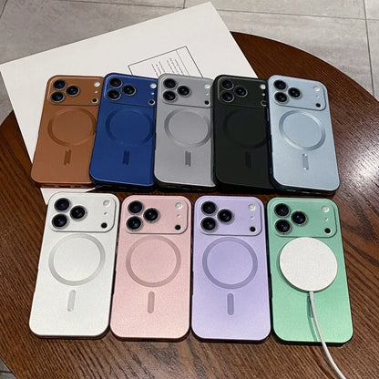 Metallic Paint MagSafe Soft Case for iPhone Wireless Charge