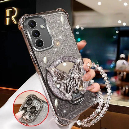 Butterfly Mirror Crystal Bracelet Case for Samsung Galaxy A Series