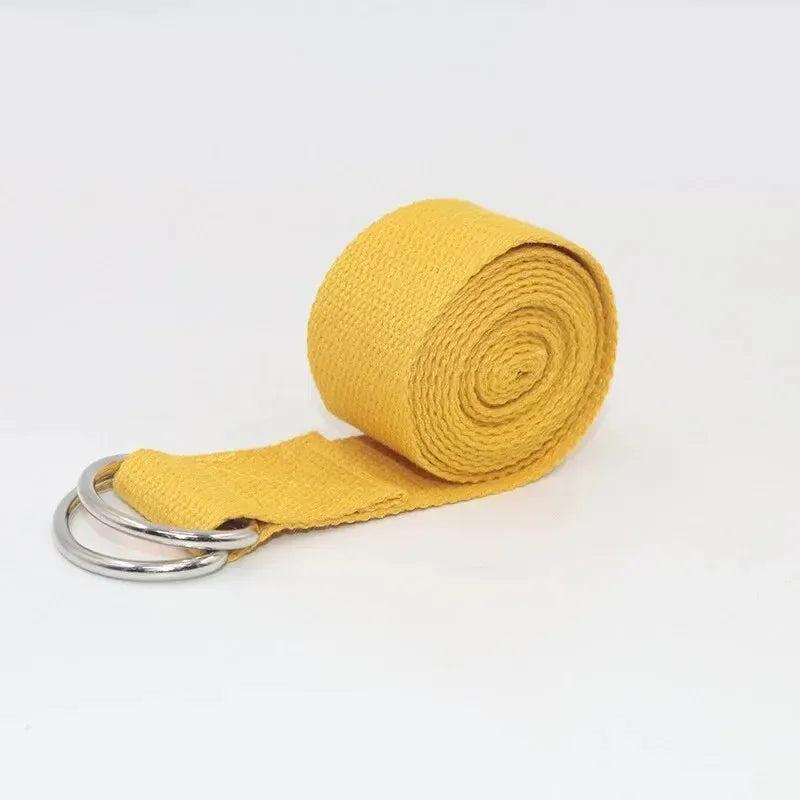 1Pc Yoga Strap For Yoga Pilates Ballet Dance With Adjustable D-Ring Buckle Cotton Yoga Belt For Fitness Daily Stretching - Urbizia