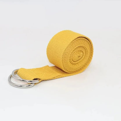 1Pc Yoga Strap For Yoga Pilates Ballet Dance With Adjustable D-Ring Buckle Cotton Yoga Belt For Fitness Daily Stretching - Urbizia