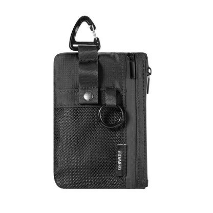 Minimalist RFID Blocking Small Wallet with ID Window,WaterResistant Zip Id Case Wallet with Lanyard Keychain for Cards,Cash