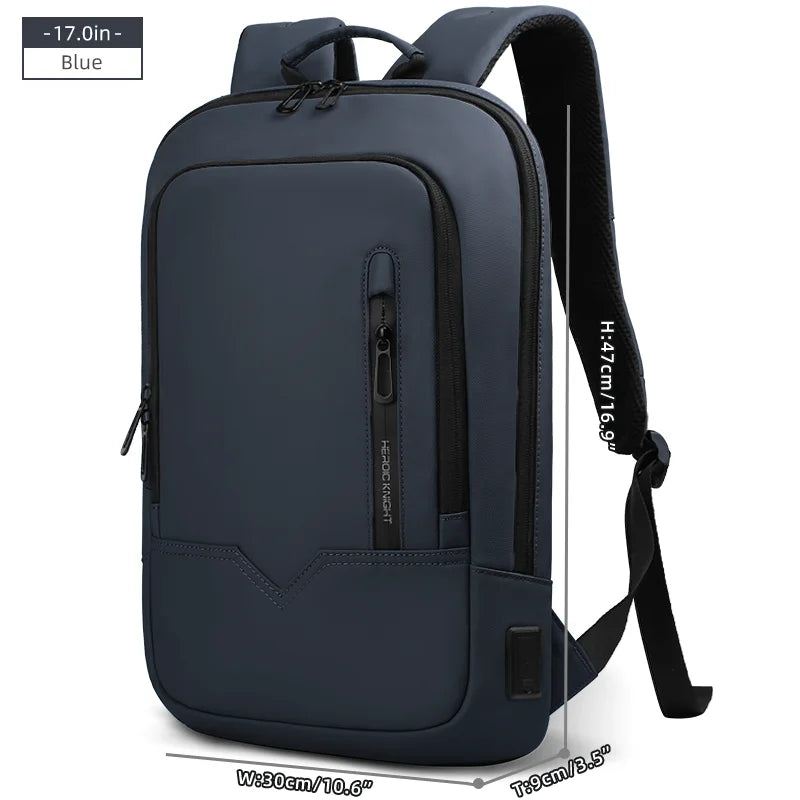 Heroic Knight Thin Male Work Backpack Multifunctional Fashion 15.6 In Laptop Backpack Casual Waterproof Business Travel Daypack