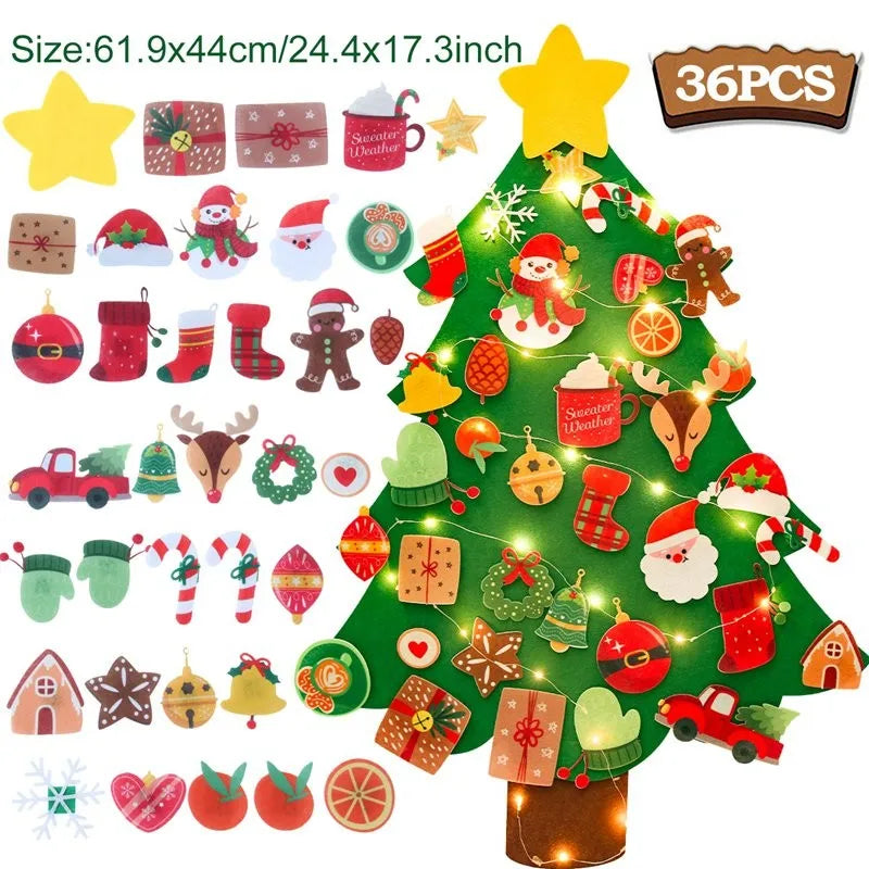 DIY Felt Christmas Tree Kids Decoration Set