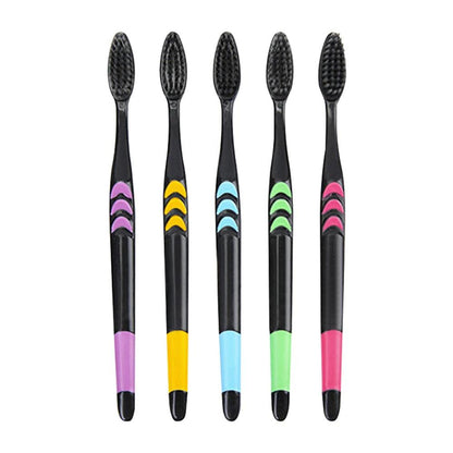 10 Pieces Packed Deep Cleaning Soft Bristle Bamboo Charcoal Black Hair Ultra-Fine Beauty Health Toothbrush  Oral Cleaning