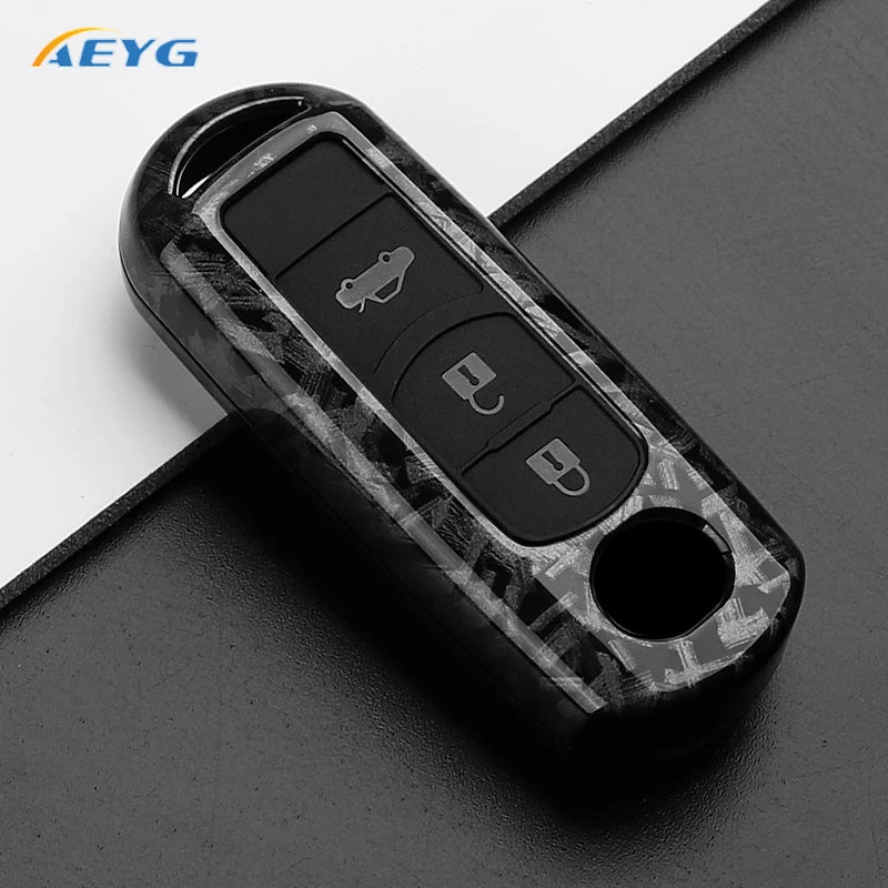 ABS Carbon Fiber Car Key Case Cover For Mazda 2 3 5 6 BL BM GJ Atenza Axela Demio CX-3 CX3 CX-5 CX5 CX7 CX-9 CX8 keychain