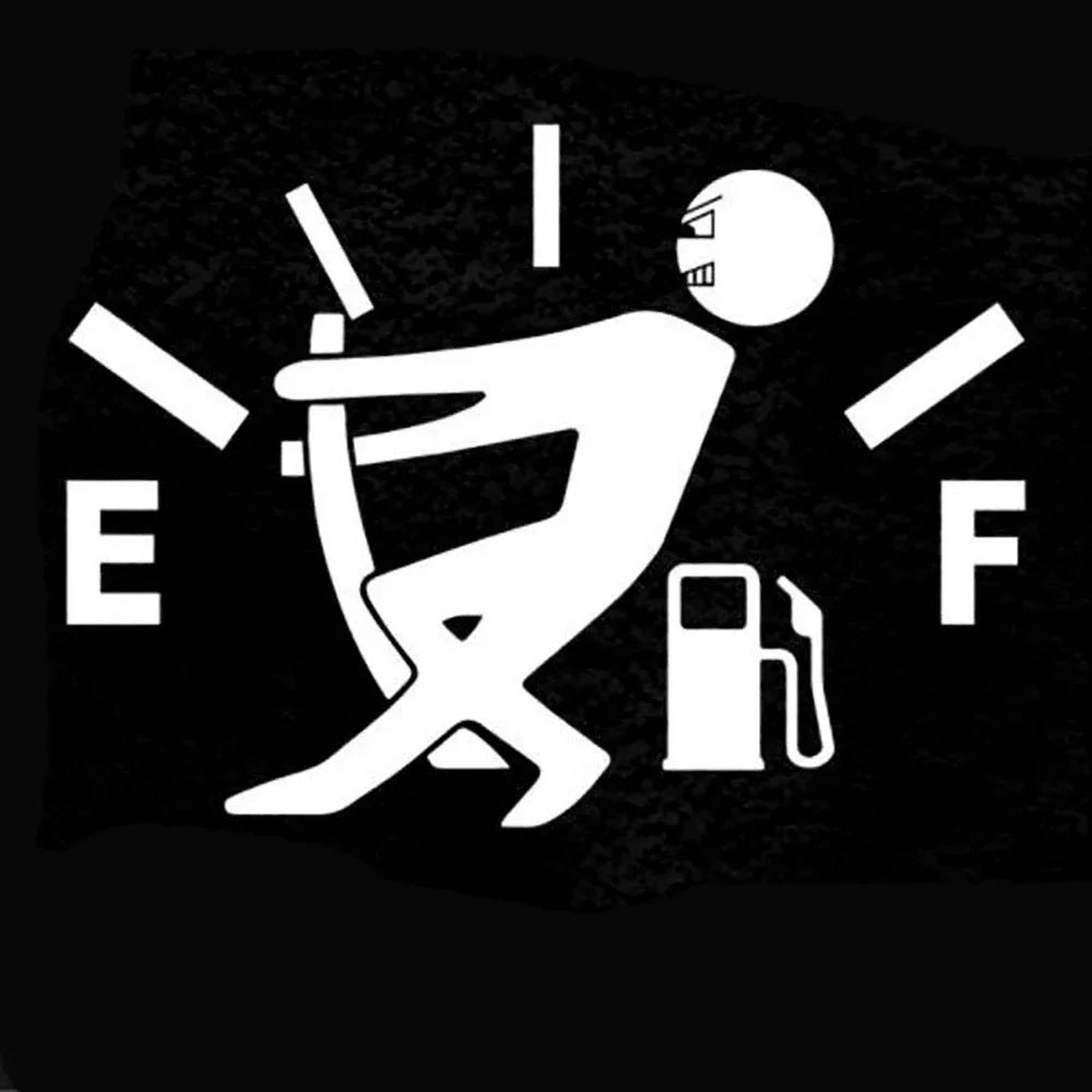 Fuel Tank Cap Sticker Waterproof Creativity Pull Fuel Tank Pointer Sticker Fuel Gage Empty Gas Decal Reflective Auto Exterior