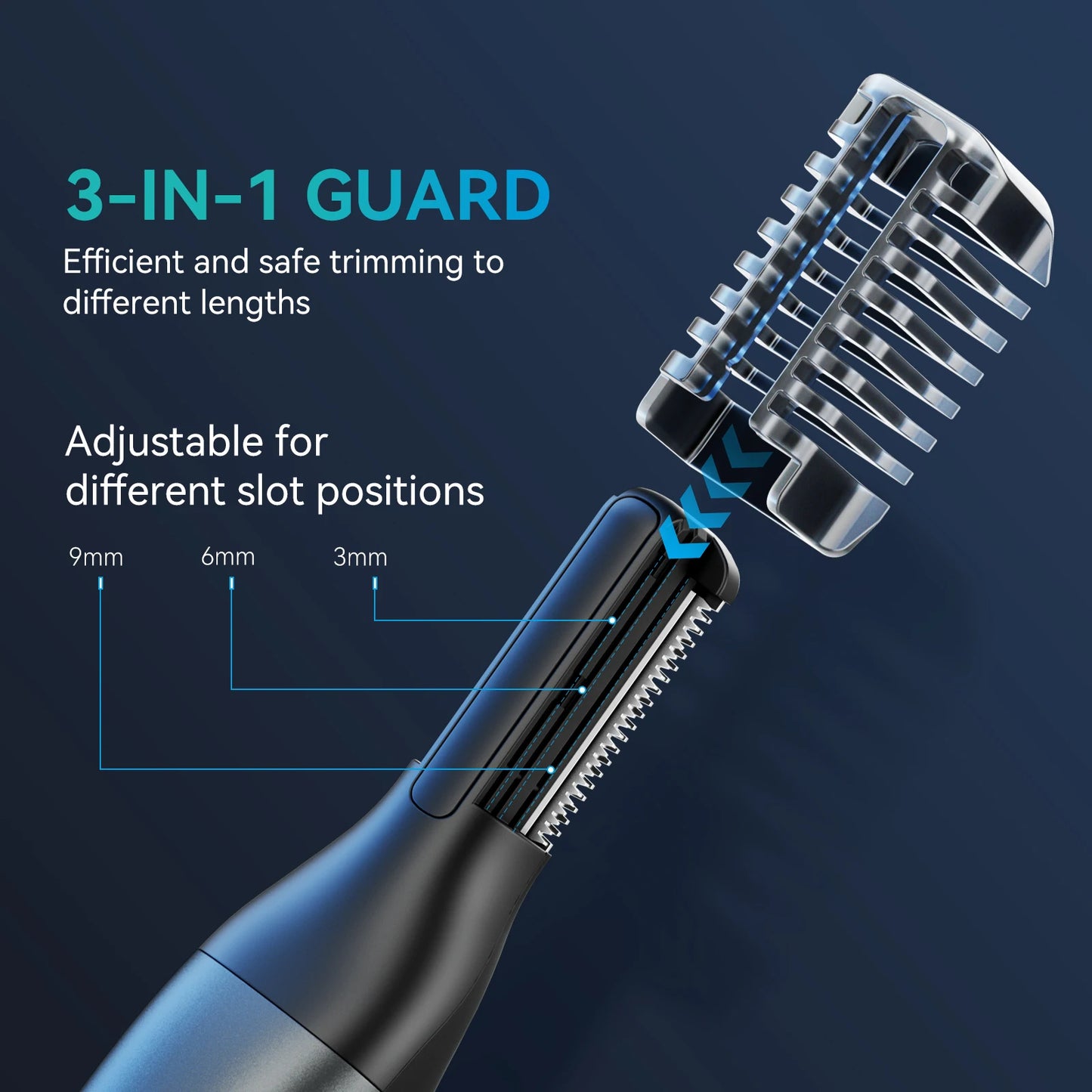 KENSEN S15 Electric Tirmmer for Men Dual-sided Blade IPX6 Waterproof Body Hair Razor Beard Trimmer 2 in 1 Trimmers for Barber