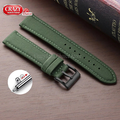 20mm 22mm Waterproof Sailcloth Watch Strap Two-Sided Nylon Watchband Quick Release Band Universal Sport Belt for Men Bracelet
