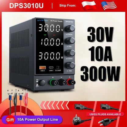 Wanptek DC Lab Power Supply 30V 10A  60V 5A  Adjustable Voltage Regulator Preset Voltage Current Dual Input Voltage 220V/110V