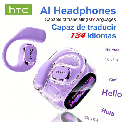 HD Screen Wireless Earphones Bluetooth Music Earbuds HTC NE11 150 Languages 30 Hour Battery Life Clear Audio Comfortable Wearing