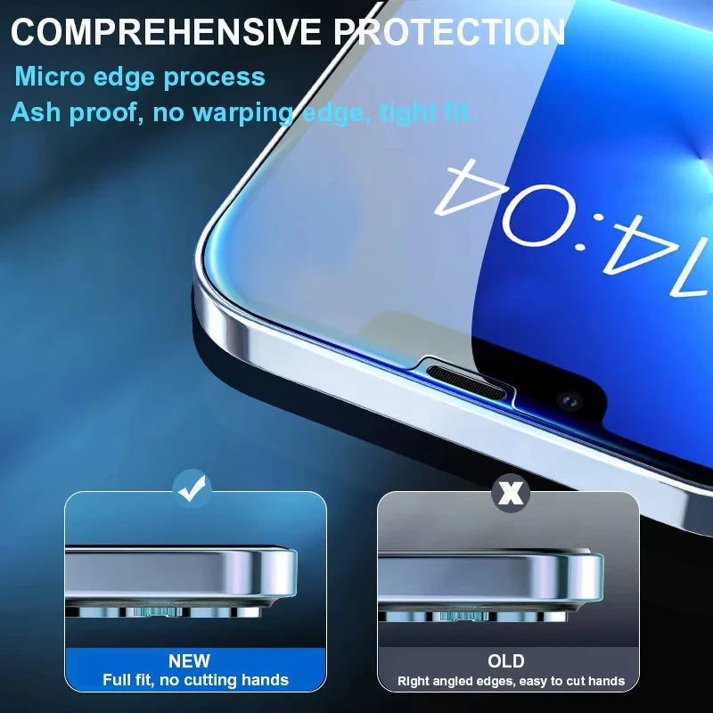 4PCS Tempered Glass for iPhone 18 17 16 16e 15 14 13 12 11 Pro Max Air Screen Protectors for iPhone X XR XS 7 8 12 13 Mini Glass