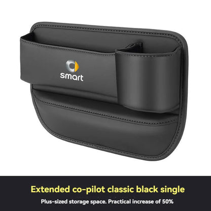 Leather Car Seat Gap Organizer Filler Side Storage Pocket With Cup Holder with logo For smart fortwo forfour 453 451 450 Car