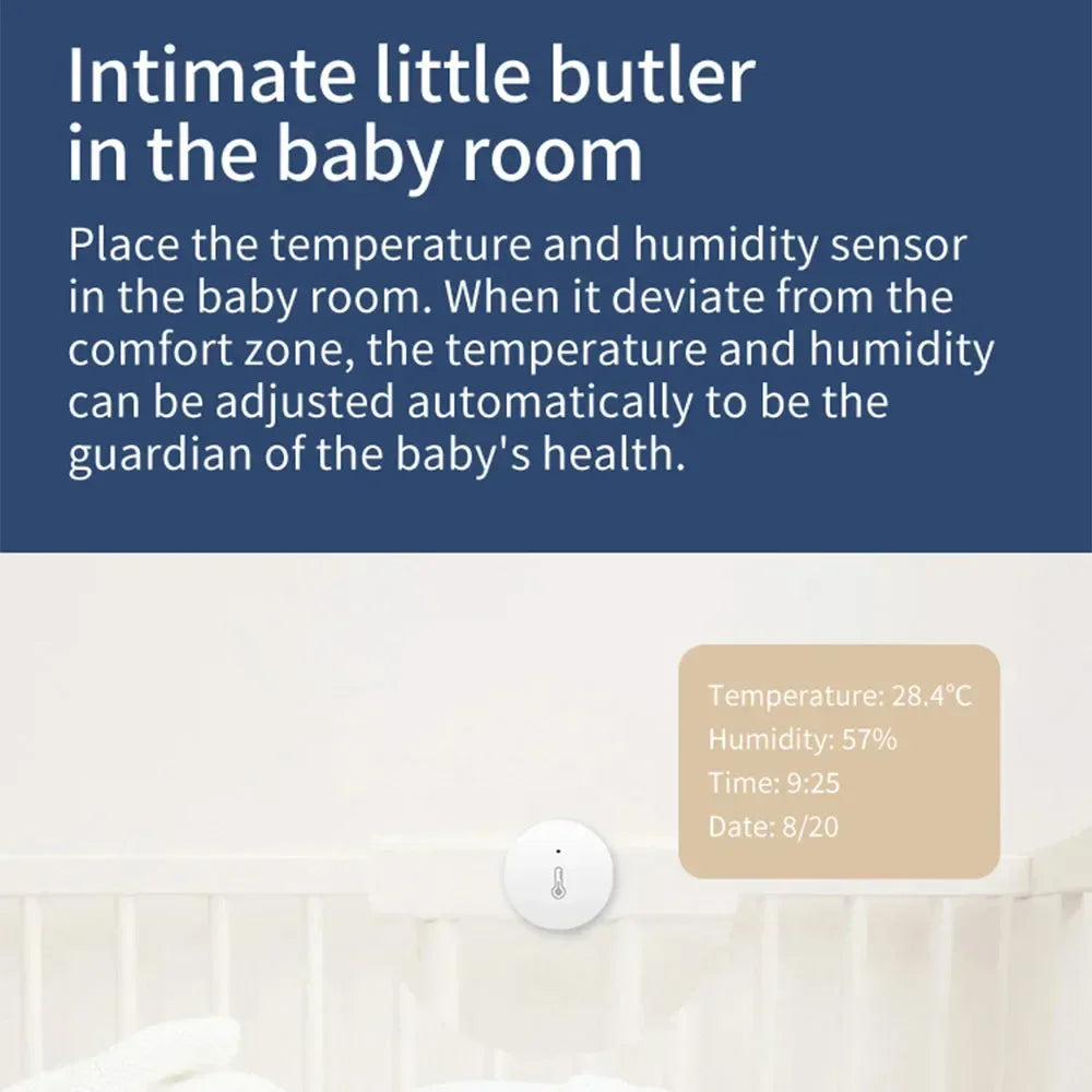 Haozee Zigbee 3.0 Temperature And Humidity Sensor Remote Monitor By Smart Life APP Battery Powered Work With Alexa Google Home - Urbizia