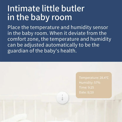 Haozee Zigbee 3.0 Temperature And Humidity Sensor Remote Monitor By Smart Life APP Battery Powered Work With Alexa Google Home - Urbizia