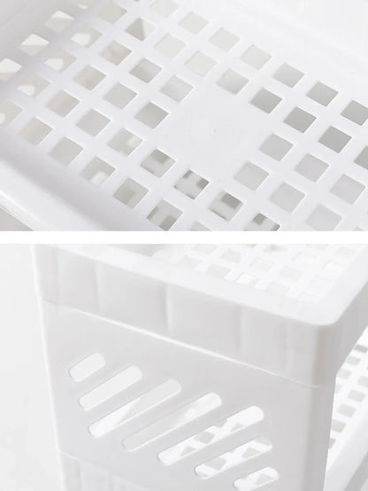 1PC Double Layer PP Desktop Storage Rack – White - Urbizia