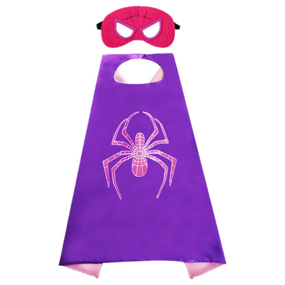 MINISO Superhero Cape – Cartoon Anime Cosplay Costume with Mask for Kids Halloween Birthday Gift