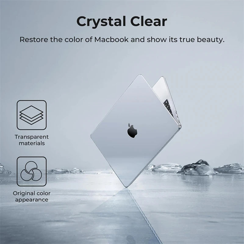 Crystal Clear Laptop Case for Macbook Air 13.6 M4 15 M3 Hard Cover for Mac Book Neo 2026 Pro 13 M1 M2 14 16 Sleeve Accessories