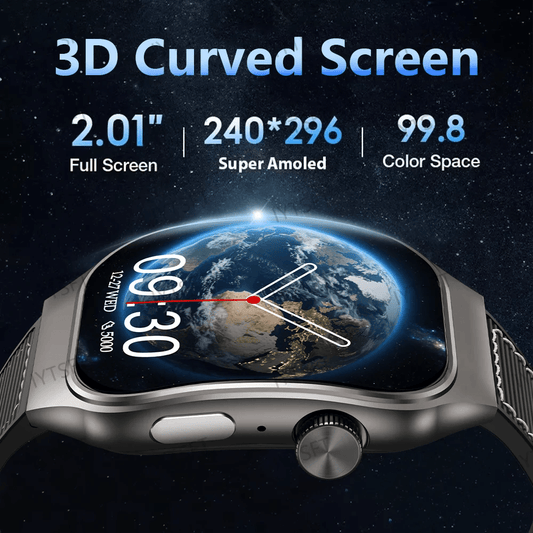 LAXASFIT 2.01 Inch Curved Screen Men's Smart Watch Bluetooth 5.3 HD Call Multiple Sports Modes Woman Watch Gift