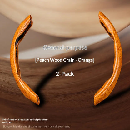 2pcs/3pcs Segmented Peach Wood Texture Universal Steering Wheel Cover Car Interior Accessories Practical Driving Tools Simple