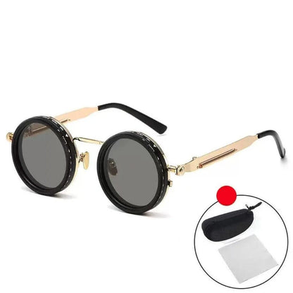 ND9 Anti-UV Sunglasses Round 9 Level Dimming Adjustable Dimming Sunglasses Retro with Glasse Case Outdoor Eyewear Fishing