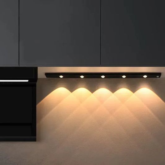 LED Ultra Thin Under Cabinet Lights Motion Sensor night light Wireless 3Color Dimmable For Kitchen Cabinet Bedroom Wardrobe Ligh - Urbizia