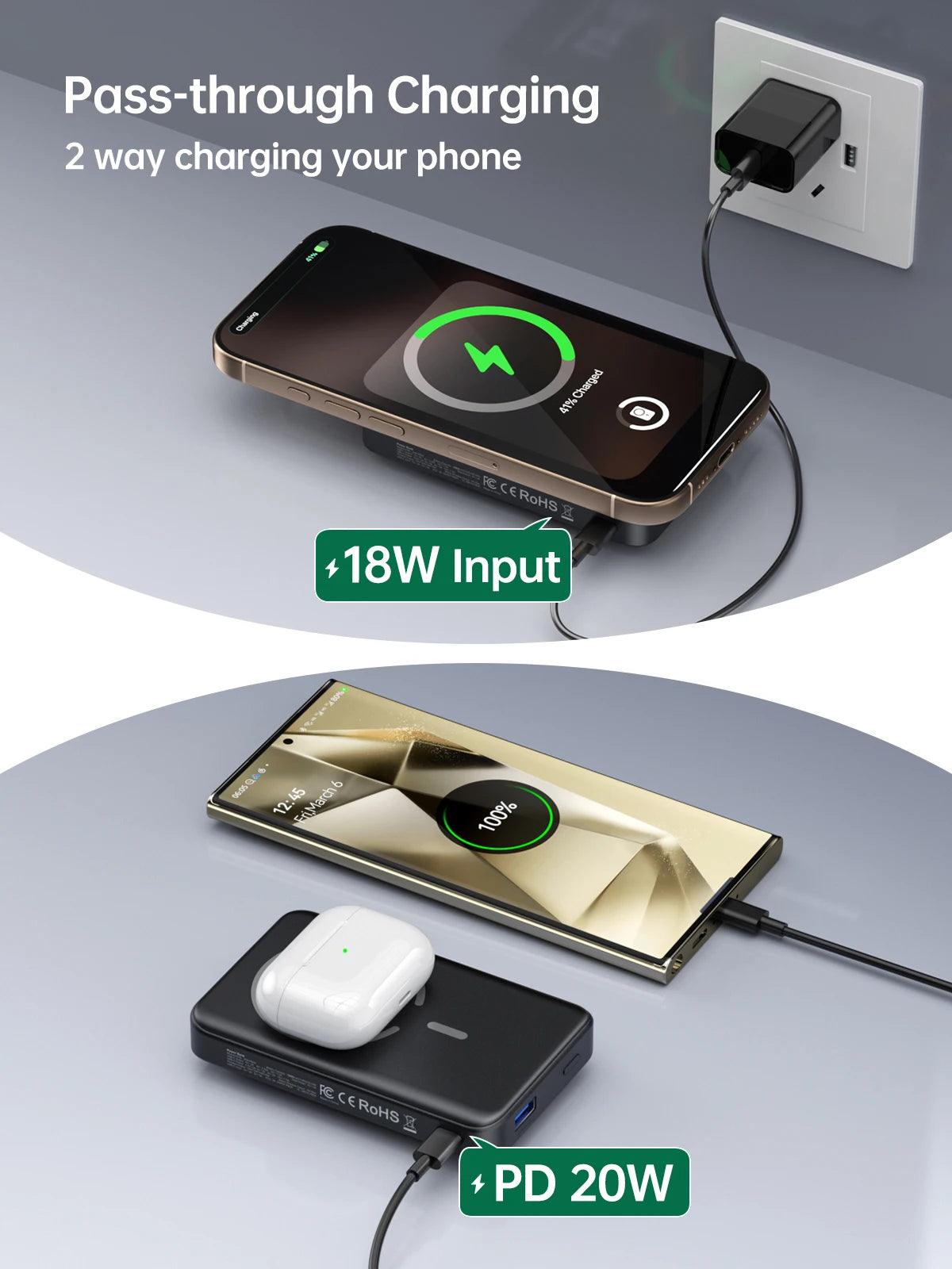 for Magsafe Battery Pack Portable Charger for Apple Watch Ultra/9/8/7/6/5 Wireless Power Bank For iPhone 15/14/13/12 Series