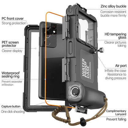 Shellbox Newly upgraded multicolor IP68 standard 15M/50ft diving/swimming photography professional diving waterproof Phone Case