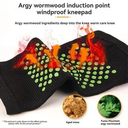 Self Heating Knee Pads,Warm Wormwood Self Heating Knee Brace Support, Long Compression Sleeve for Arthritis Joint Pain Relief - Urbizia