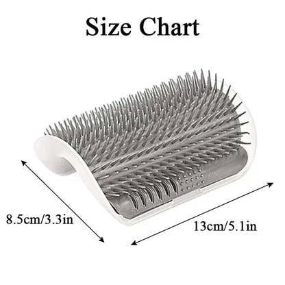 Cat Scratcher Massage Comb - Corner Scratching Brush with Catnip, Pet Deshedding Comb for Hair Removal, Grooming