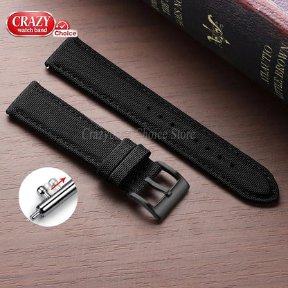 20mm 22mm Waterproof Sailcloth Watch Strap Two-Sided Nylon Watchband Quick Release Band Universal Sport Belt for Men Bracelet