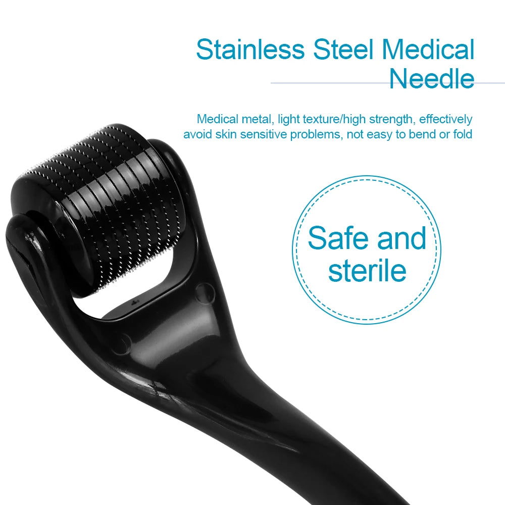 2026Derma Roller for Facial Body Hair Growth.540 Needles, Micro Face Roll Tool, Skin Beard,0.2mm, 0.25mm, 0.3mm 2026Derma Roller for Facial Body Hair