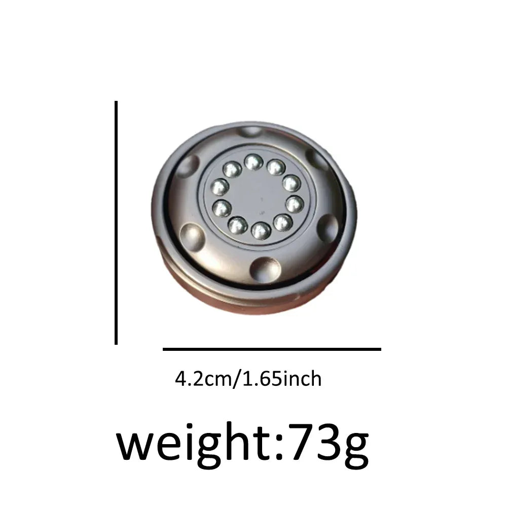 EDC metal coin fidget spinner push and pull ratchet tactile decompression fidget spinner toy pendant