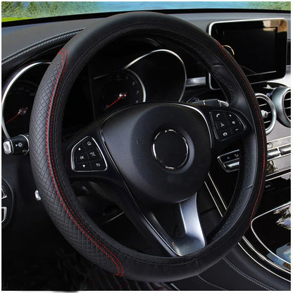 37-39cm Car Steering Wheel Cover Skidproof Auto Steering- Wheel Cover Anti-Slip Embossing Leather Car-styling Car Accessories