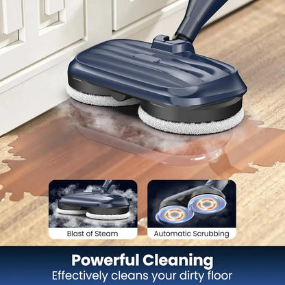INSE VM6 Steam Mop Cleaner with Rotating Mop Pad 1300W Powerful Floor Steamer 10 in 1 Lightweight Spin Mop for Home Hardwood Laminate Tile