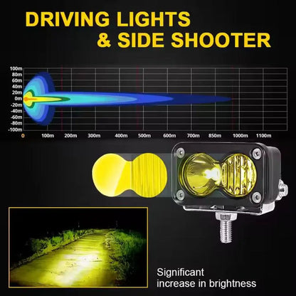 3 Inch 20W LED Work Lights Car Spotlight White Yellow LED Pod Driving Fog Lamp For Car Motorcycle Truck Luggage Rack Lamp