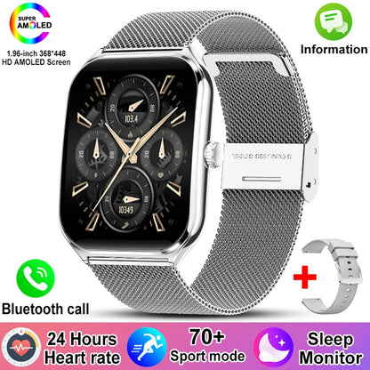 New For OPPO Ultra Thin Smart Watch Men Woman 1.96" HD AMOLED 70+Sports Mode Health Monitor Bluetooth Call Waterproof Smartwatch