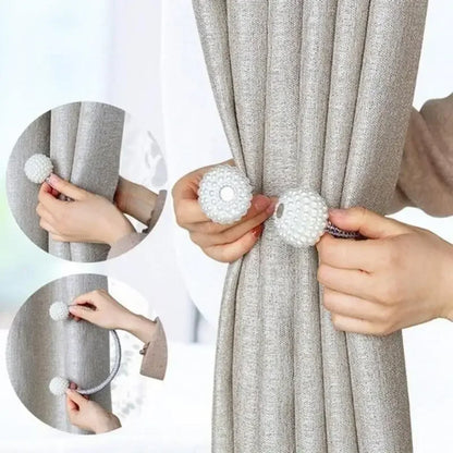 4/2Pcs Pearl Magnetic Curtain Clip Curtain Holders Tie Back Buckle Clips Hanging Ball Buckle Tie Back Curtain Decor Accessorie