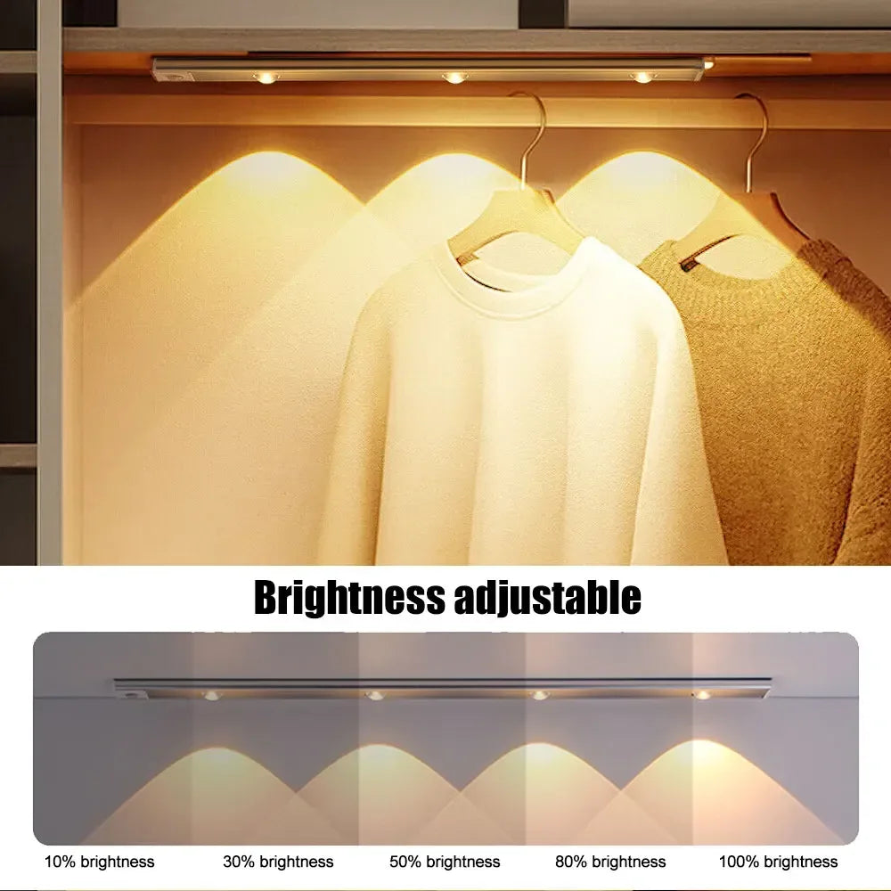 Motion Sensor Light LED Sensor Lamp Wireless Ultra Thin USB LED For Kitchen Cabinet Bedroom Wardrobe Indoor Lighting Night Light - Urbizia