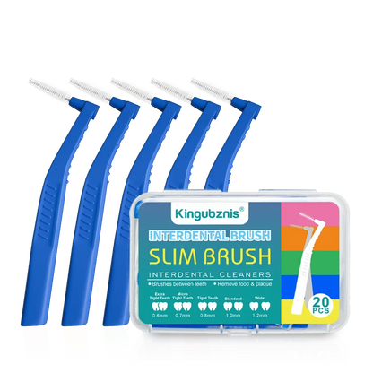 Kingubznis 20pcs Interdental Brush For Dental Orthodontics Clean Between Teeth Cleaning Tools Soft Mini Brush With Dust Cover - Urbizia