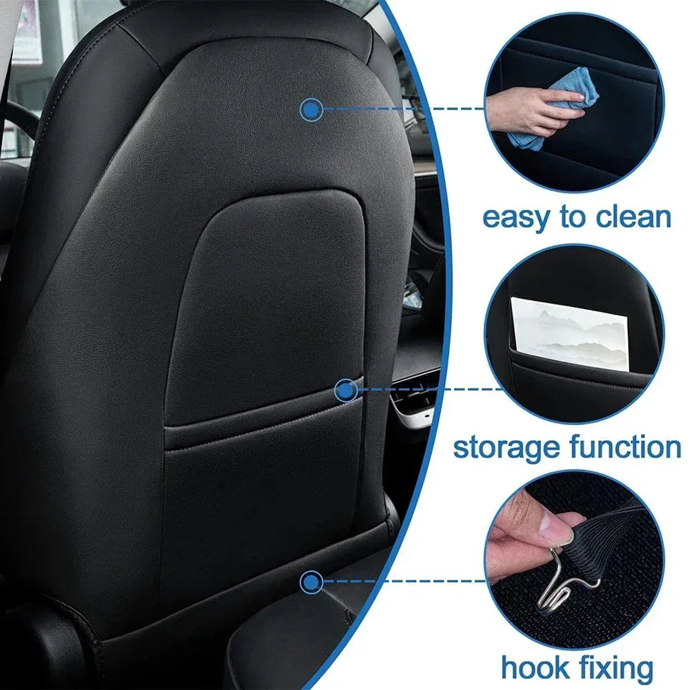 Car Seat Back Protective Mat For Tesla Model 3 / Y Full Seat Anti Kick Pad Leather Anti Scratch Protector Mats Car Accessories - Urbizia