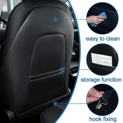 Car Seat Back Protective Mat For Tesla Model 3 / Y Full Seat Anti Kick Pad Leather Anti Scratch Protector Mats Car Accessories - Urbizia