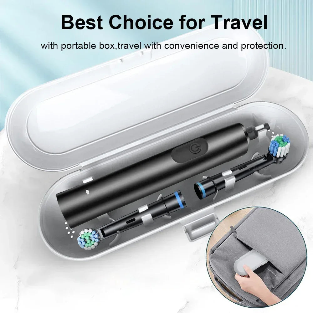 Electric Toothbrush Rotary Rechargeable Electric Toothbrush for Adults Rotating Electric Toothbrushes with 8 Soft Brush Heads - Urbizia