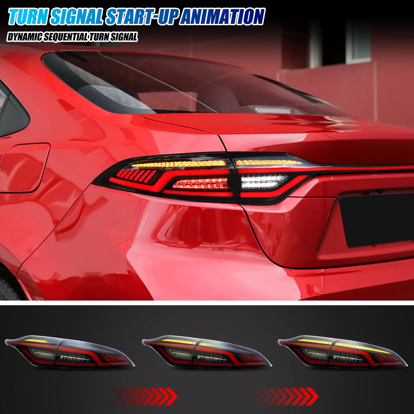 LED Tail Lights for Toyota Corolla Apex E210 2020-2027 Start-up Animation Sequential Turn Signal Black Trunk Rear Lamps Assembly