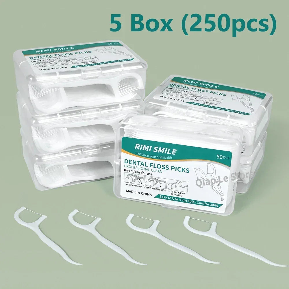 1/2/5/10 Box Portable Disposable Dental Floss Plastic Toothpick High-tension Dental Floss Stick Dental Floss Box ﻿Oral Care - Urbizia