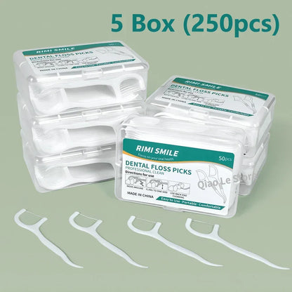 1/2/5/10 Box Portable Disposable Dental Floss Plastic Toothpick High-tension Dental Floss Stick Dental Floss Box ﻿Oral Care - Urbizia