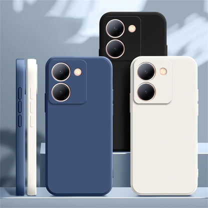 Pure Candy Phone Cover for VIVO Y36 Y27 Y78 4G 5G Luxury Shockproof Original Liquid Silicone Internal Flocking Soft Case Housing