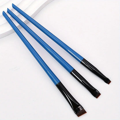 3Pcs Precision Eyeliner & Eyebrow Brush Set