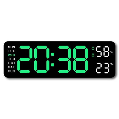 Smart Mute LED Electronic Wall Clock Modern Desk Clock Night Alarm Minimalist Thermometer Air Clock Home Decor For Living Room - Urbizia